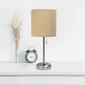 LimeLights Brush Steel Lamp w/Charging Outlet/Tan Shade-Set of 2 - image 5