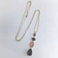 Ashley Cooper(tm) Shiny Gold Linear Pink Cat Eye Diamond Pendant - image 1