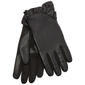Womens Isotoner Faux Leather Ruffle Gloves - image 1