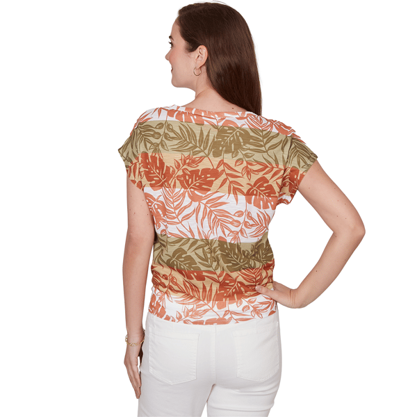 Womens Hearts of Palm Tropical Twist Tropical Tie Hem Blouse
