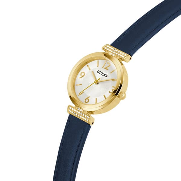 Womens GUESS Gold-Tone Crystal Watch - GW0614L5
