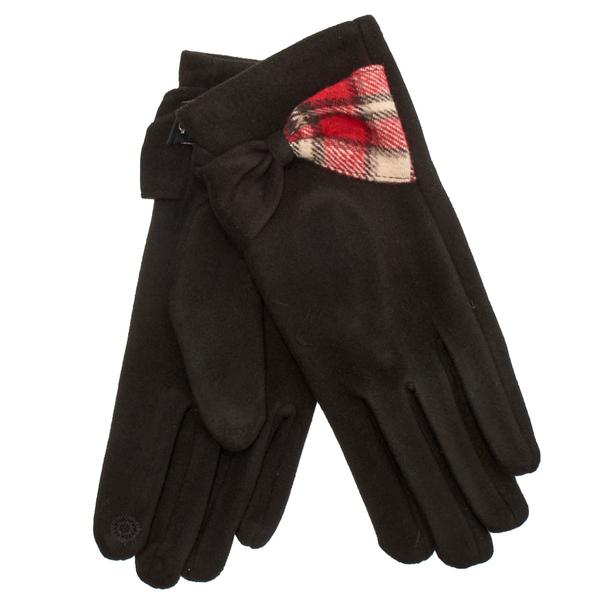 Womens Nanette Lepore Plaid Bow Gloves - image 