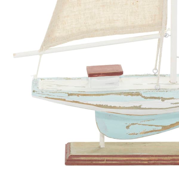 9th & Pike&#174; Brown Wood Coastal Sail Boat Sculpture