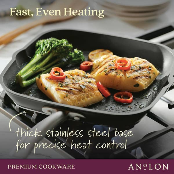 Anolon&#174; Accolade 11in. Hard-Anodized Nonstick Grill Pan