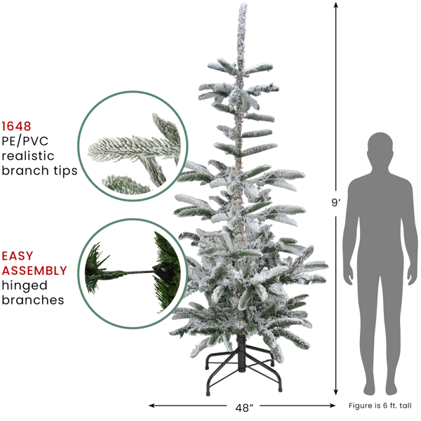 Northlight Real Touch™ 9ft. Flocked Nordmann Fir Christmas Tree