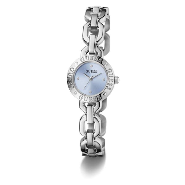 Womens Guess Silver-Tone Light Blue Dial Analog Watch - GW1019L1