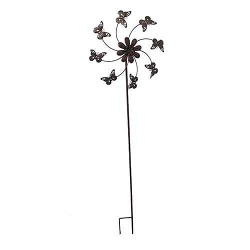 Metal Butterfly Spinner Garden Stake