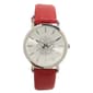 Silver-Tone Glitter Snowflake Dial With Red Strap Watch - PT10187 - image 1