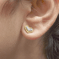 Haus of Brilliance 1/10ctw. Diamond Heart Gold Halo Stud Earrings - image 4