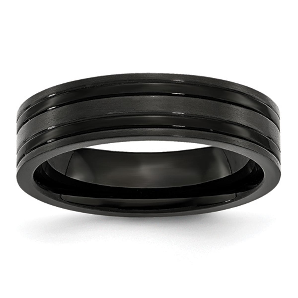 Mens Endless Affection(tm) 6mm Black IP-Plated Band