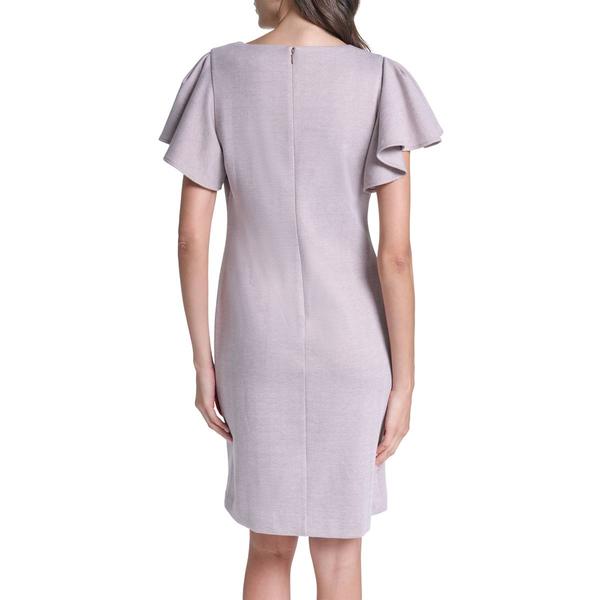 Womens Tommy Hilfiger Flutter Sleeve Herringbone Sheath Dress