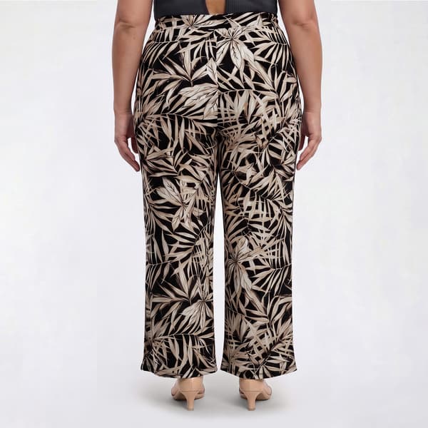 Plus Size Kasper Pull On Leaf Wide Leg Ankle Pants
