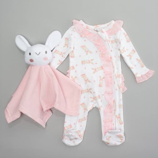 Baby Girl &#40;NB-9M&#41; Baby Essentials&#40;R&#41; Easter Bunny Footie Pajamas - image 