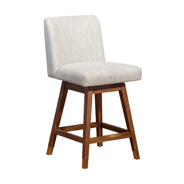 Armen Living Isabella 26in. Beige Fabric Swivel Counter Stool - image 