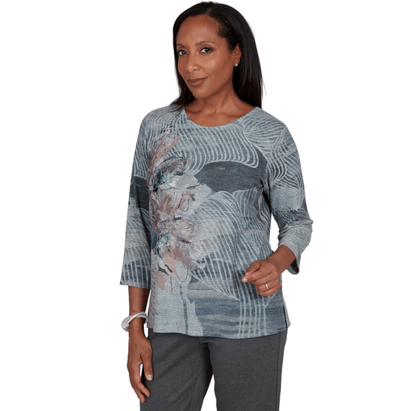 Womens Alfred Dunner Regent Street Ribbon Floral Blouse