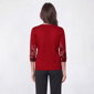 Petite Emily Daniels 3/4 Sleeve Botanical Rhinestone Sweater - image 2
