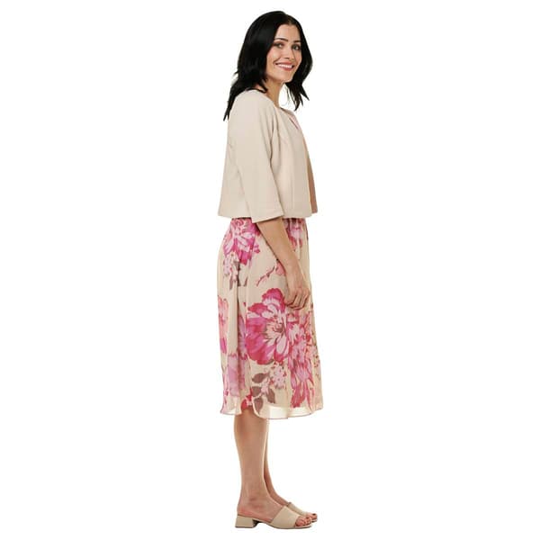 Womens Sandra Darren Solid Jacket with Print Dress