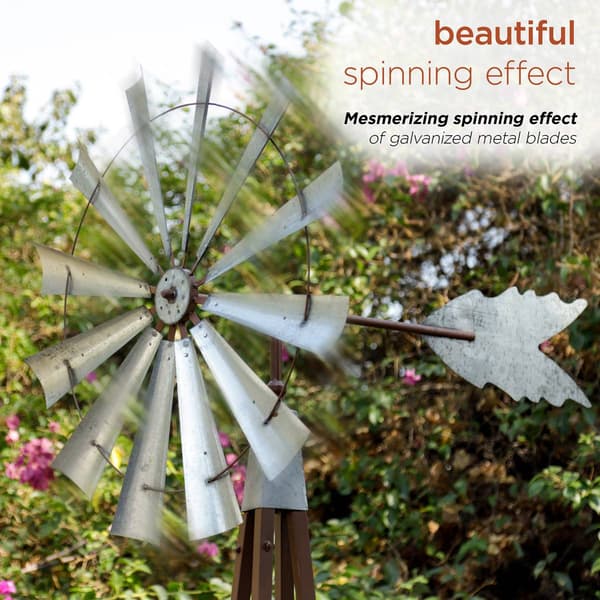 Alpine Rustic Bronze & Silver Metal Windmill