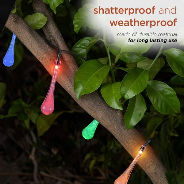 Alpine Solar 20pc Waterdrop Outdoor String Lights - Set of 2