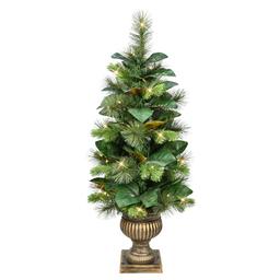 Puleo International 3ft. Pre-Lit Magnolia Leaf Christmas Tree