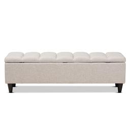Baxton Brette Mid-Century Upholstered Storage Bench Ottoman