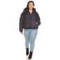 Plus Size White Mark Zip Hooded Bomber Puffer Coat - image 4