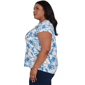 Plus Size Emaline Key Items Cap Sleeve Tropical Postcard Tee - image 4
