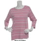 Petite Hasting & Smith 3/4 Sleeve Stripe Open Crewneck - image 3