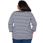 Plus Size Alfred Dunner Port Side 3/4 Sleeve Pique Stripe Sweater - image 1