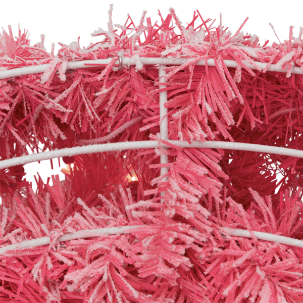 Northlight Pre-Lit Flocked Pink Artificial Christmas Wreath