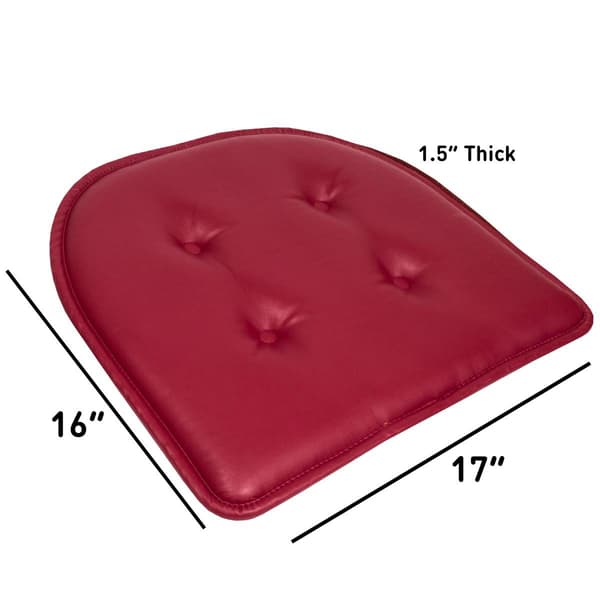 Sweet Home Collection Memory Foam Faux Leather Chair Pad