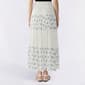 Juniors Pink Rose Gauze Tier Elastic Waist Midi Skirt - CREAM - image 2