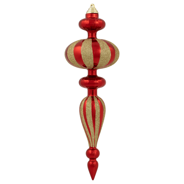 Northlight 4pc. Red & Gold Finial 14in. Christmas Ornaments