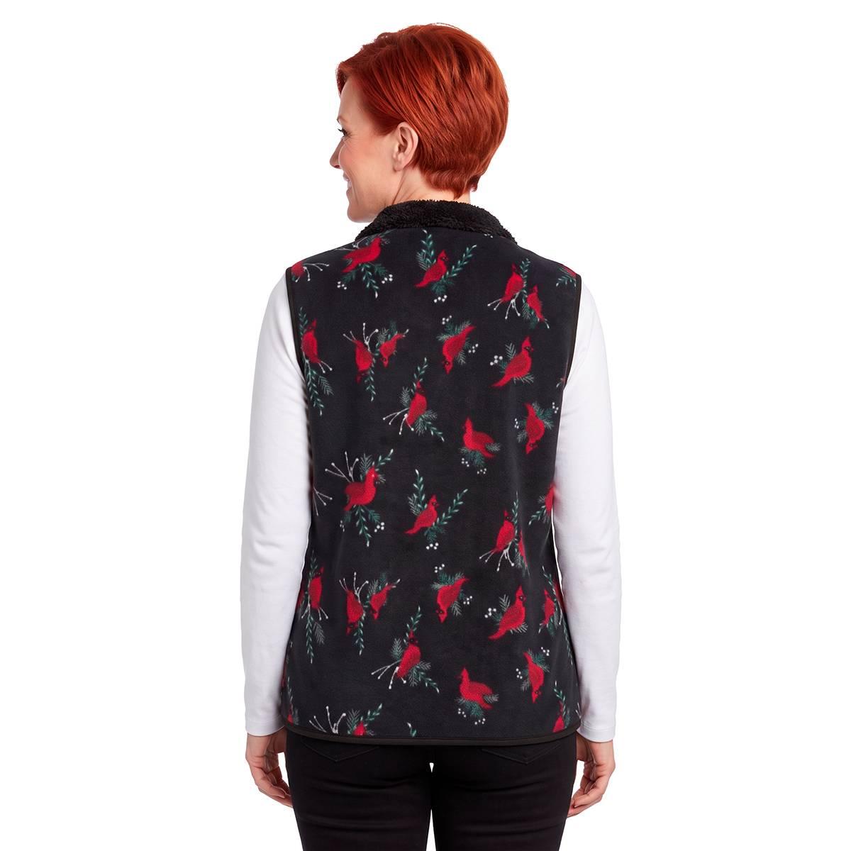 Womens Hasting & Smith Cardinals Vest with Sherpa Trim