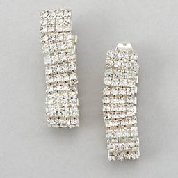 Rosa Rhinestones Crystal Loops Earrings