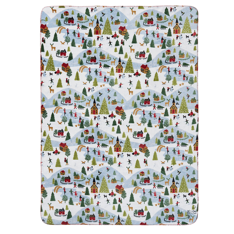 Hallmark Frostvale Reversible Plush Holiday Throw