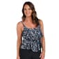 Womens Maxine Brushstroke Shimmer Double Tier Tankini Swim Top - image 3