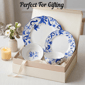 222 Fifth Ayla 12pc. Blue Porcelain Dinnerware Set - image 2