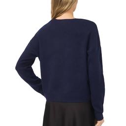 Womens Cece Long Sleeve V-Neck Front Bow Sweater