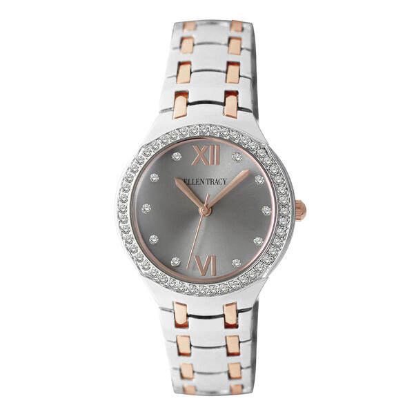 Womens Ellen Tracy Two-Tone Crystal Bezel Watch - ET5342TTR - image 