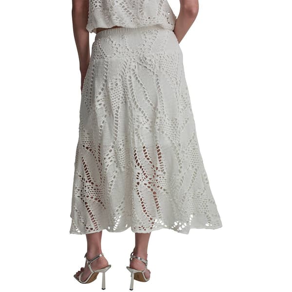 Womens DKNY Sport Crochet Leaf Midi Skirt