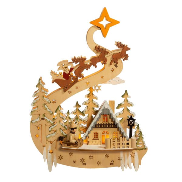 Kurt S. Adler 11.8in. Light Up Wooden Christmas Village - image 