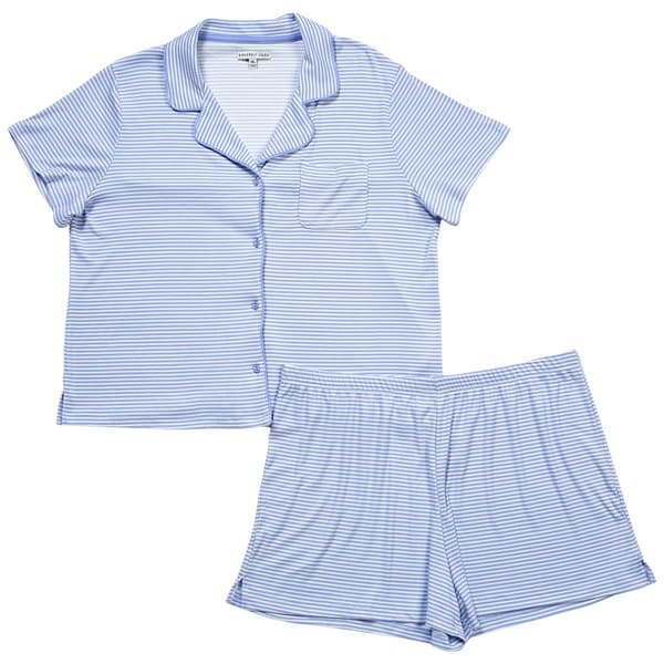 Womens Sincerely Jules Short Sleeve Stripe Boxer Pajama Set - image 