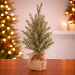 Melrose 2ft. Glittered Pine Tree in Burlap