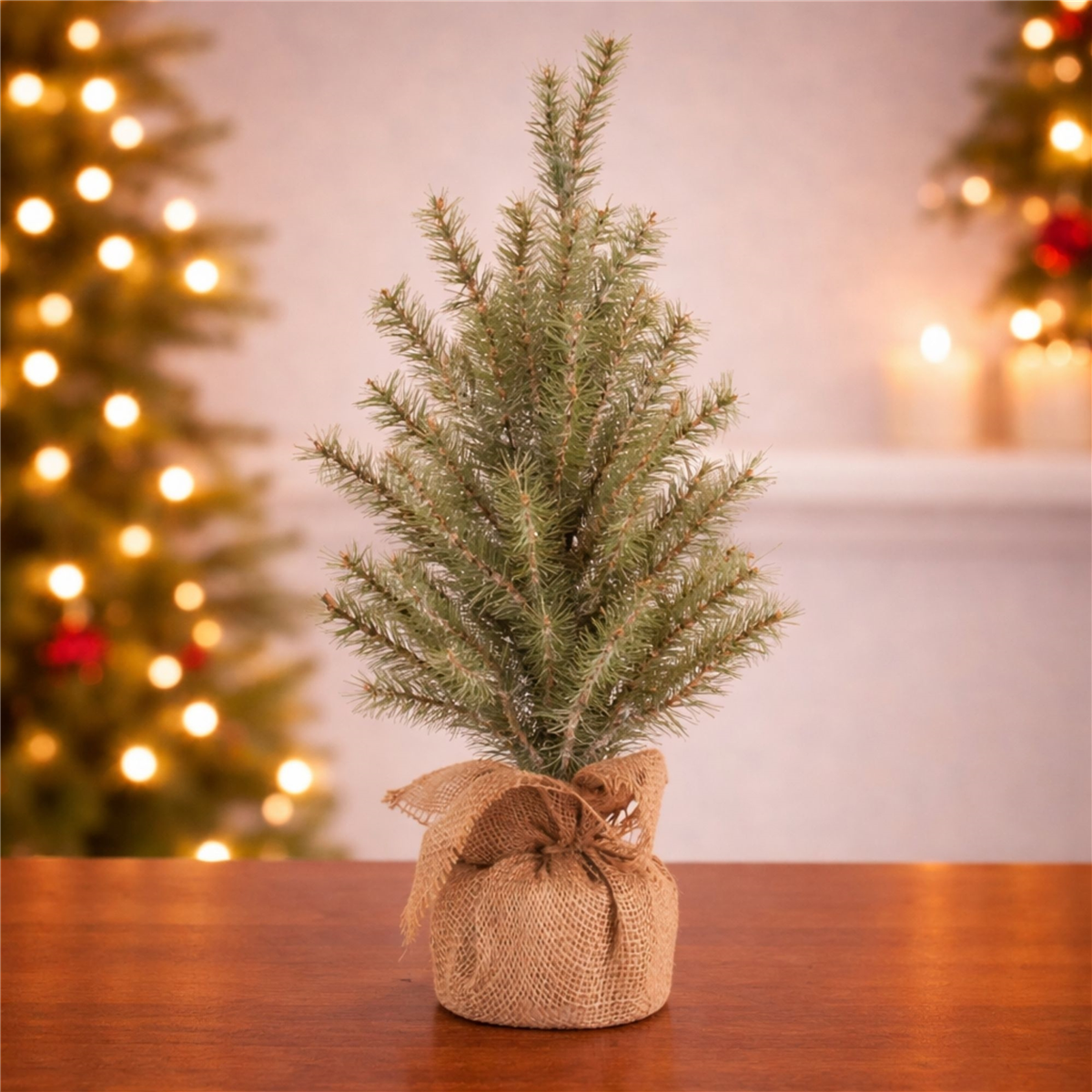 Melrose 2ft. Glittered Pine Tree in Burlap