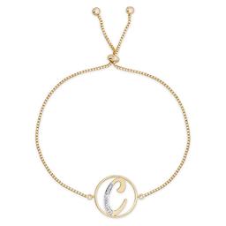 Accents by Gianni Argento Diamond Plated Initial C Gold Bracelet
