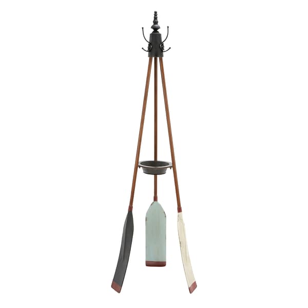 9th & Pike(R) Brown Metal Oar Coat Rack - image 