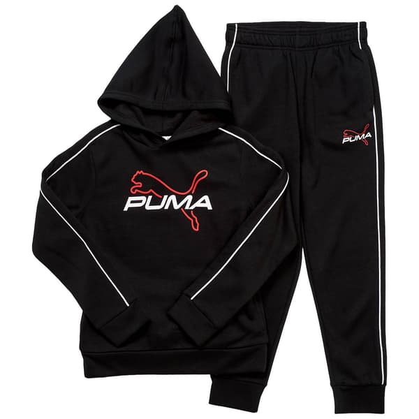 Boys &#40;8-20&#41; Puma&#40;R&#41; 2pc. Cotton Hoodie & Joggers Set - Black - image 