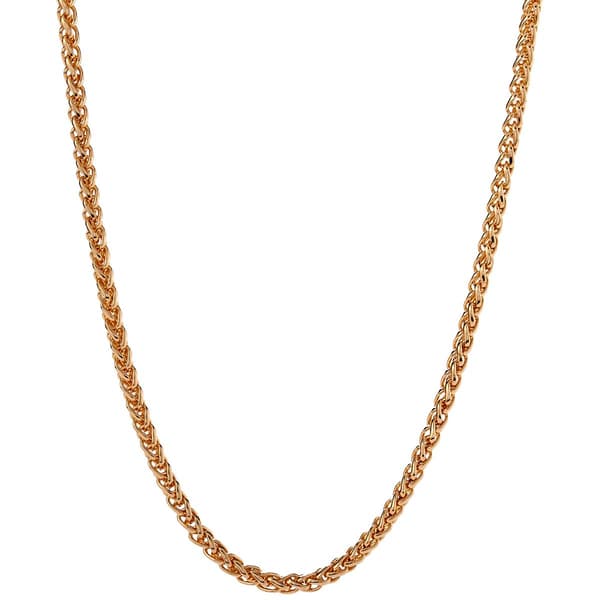 Design Collection 18in. Polished Gold-Tone Wheat Chain Necklace - image 