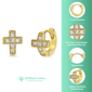 Brilliant Grown Gold-Plated Lab-Grown Diamond Cross Hoop Earrings - image 4